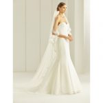 Dubbele sluier 852S van soft tule met kanten rand, 300 cm / 80 cm lang