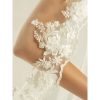Sluier 472S van soft tulle met kanten rand, 250 cm lang - Afbeelding 2