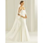 Dubbele sluier 582S van soft tule met kanten rand, 300 cm / 80 cm lang