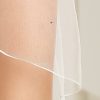 Sluier 023S van soft tule met 24 Swarovski steentjes, 110 cm - Afbeelding 2
